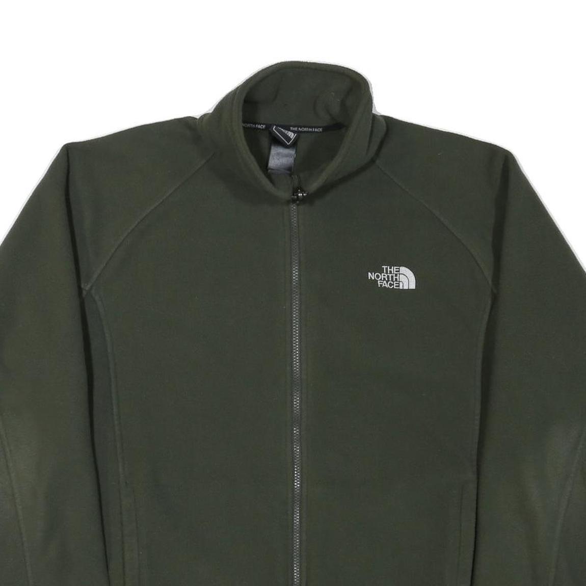 THE NORTH FACE Mens Green Jacket L Polyester Blend Zip Plain Outdoor Casual