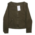 AYAG Womens Green Jacket S Zip Plain Minimalist Contemporary Stylish