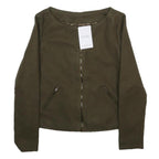 AYAG Womens Green Jacket S Zip Plain Minimalist Contemporary Stylish