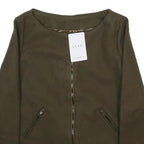 AYAG Womens Green Jacket S Zip Plain Minimalist Contemporary Stylish