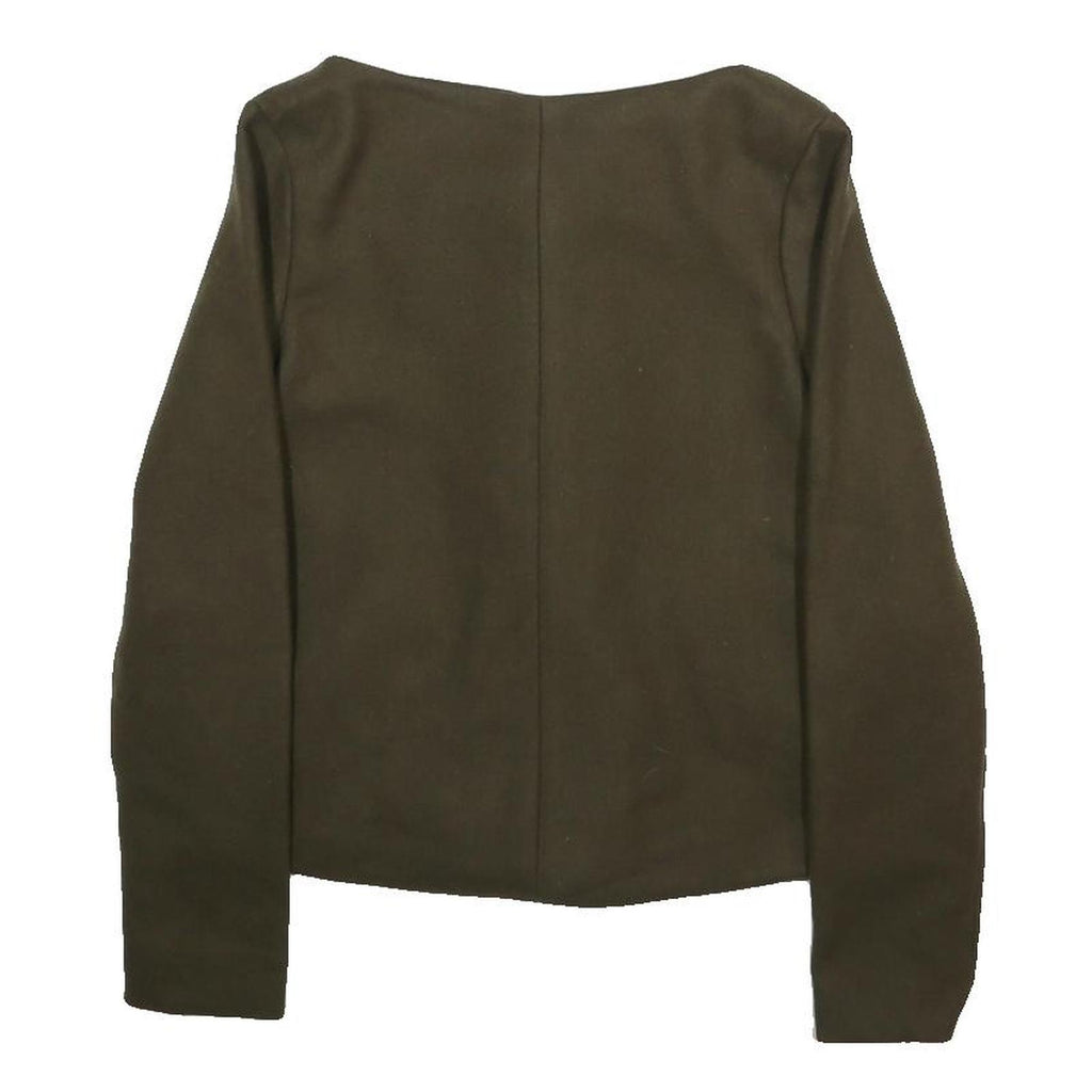 AYAG Womens Green Jacket S Zip Plain Minimalist Contemporary Stylish