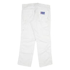 DICKIES Womens White Regular Fit Straight Leg Trousers W36 L32 Workwear Zip