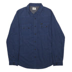 LEE Mens Blue & Black Check Shirt S Cotton Classic Workwear Button Pocket