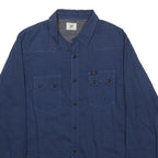 LEE Mens Blue & Black Check Shirt S Cotton Classic Workwear Button Pocket