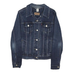 LEVI'S Womens Blue Denim Jacket M Cotton Blend Button Closure Fitted Casual