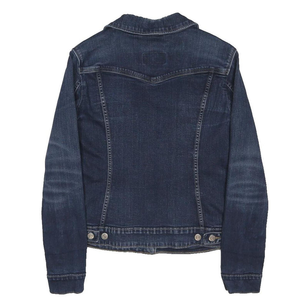 LEVI'S Womens Blue Denim Jacket M Cotton Blend Button Closure Fitted Casual