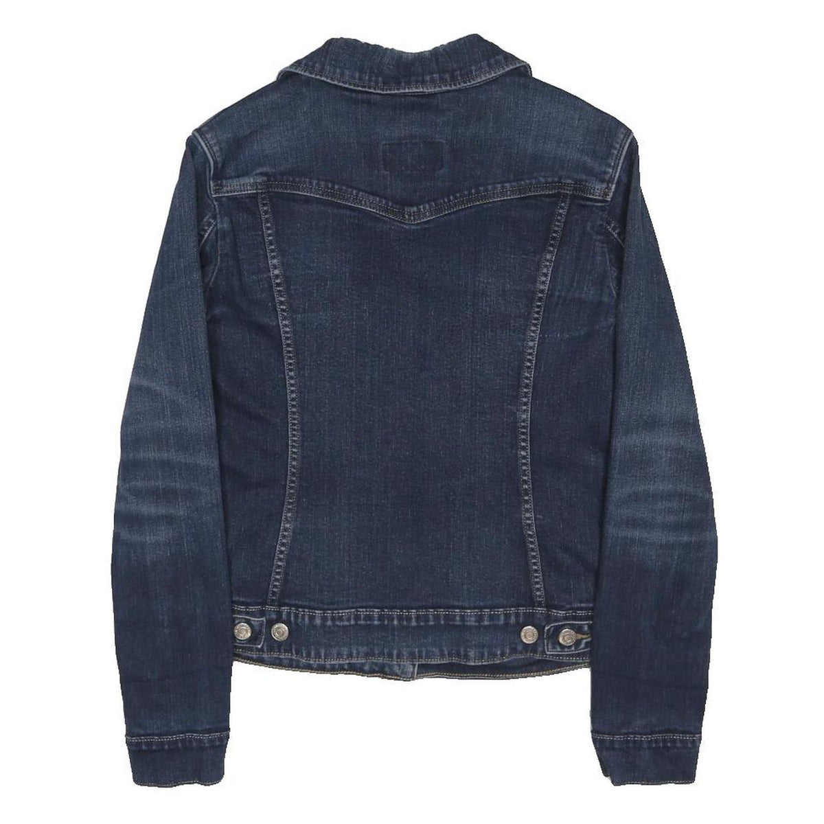 LEVI'S Womens Blue Denim Jacket M Cotton Blend Button Closure Fitted Casual