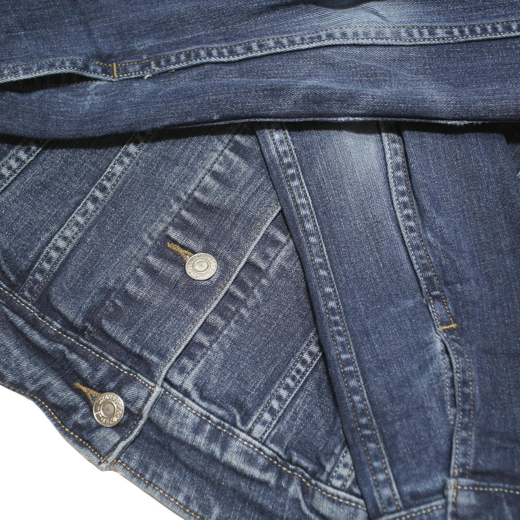 LEVI'S Womens Blue Denim Jacket M Cotton Blend Button Closure Fitted Casual