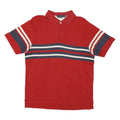 NAUTICA Mens Red Navy & Cream Striped Short Sleeve Polo Shirt S Cotton Classic