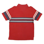 NAUTICA Mens Red Navy & Cream Striped Short Sleeve Polo Shirt S Cotton Classic