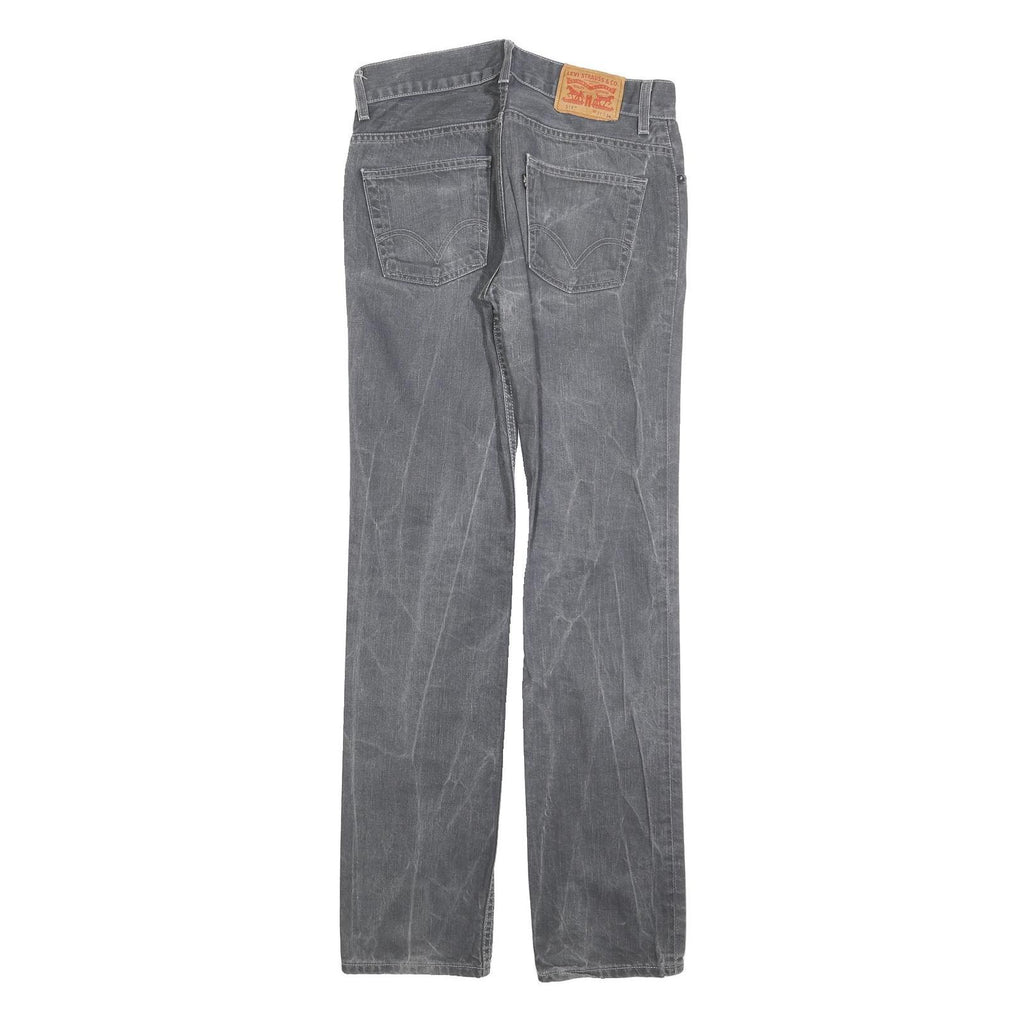 LEVI'S 511 Slim Mens Jeans Grey Slim Straight Denim Medium W31 L34 Zip Cotton