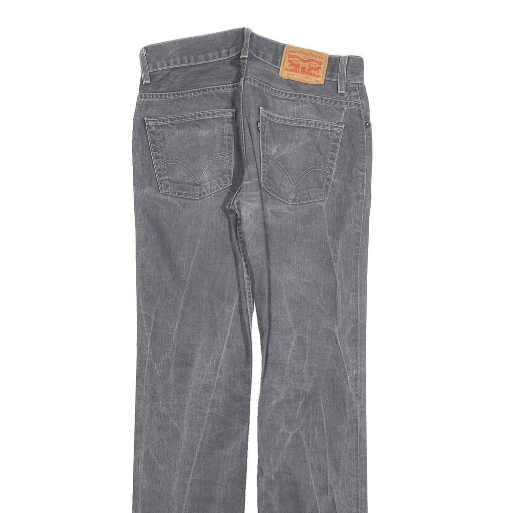LEVI'S 511 Slim Mens Jeans Grey Slim Straight Denim Medium W31 L34 Zip Cotton