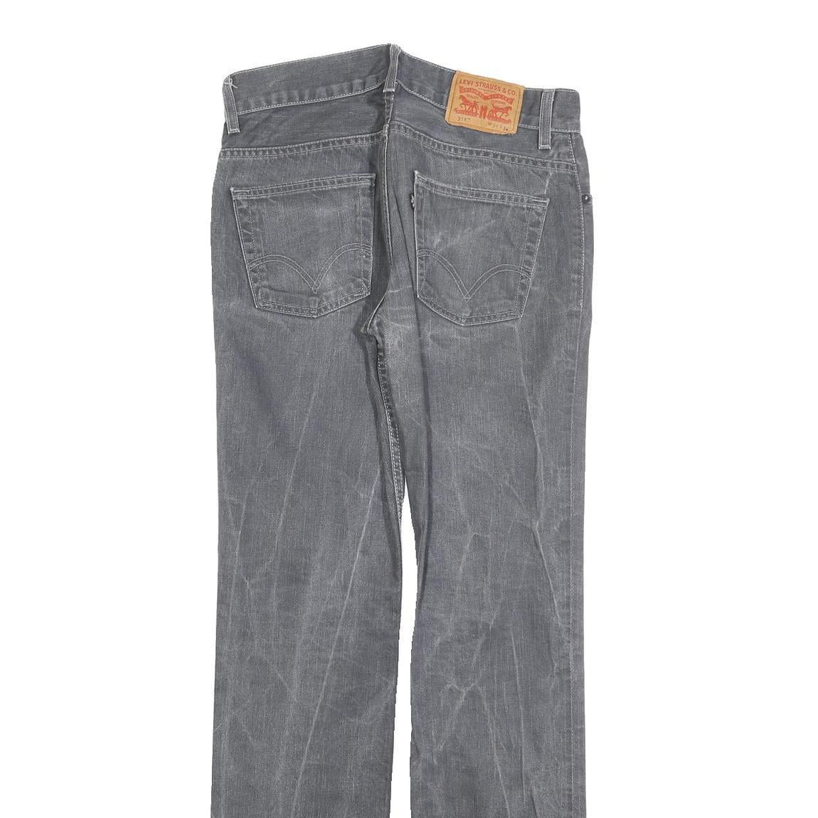 LEVI'S 511 Slim Mens Jeans Grey Slim Straight Denim Medium W31 L34 Zip Cotton