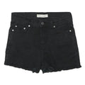 LEVI'S Womens Black Denim Casual Shorts M W28 Bootcut Frayed Hem