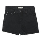 LEVI'S Womens Black Denim Casual Shorts M W28 Bootcut Frayed Hem