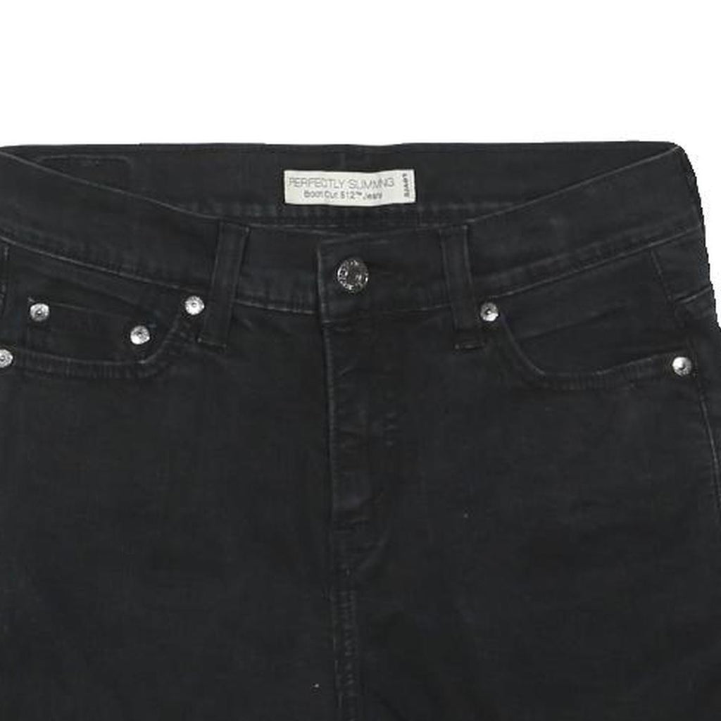 LEVI'S Womens Black Denim Casual Shorts M W28 Bootcut Frayed Hem