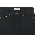 LEVI'S Womens Black Denim Casual Shorts M W28 Bootcut Frayed Hem