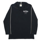 HARD ROCK CAFE Womens Black 1/4 Zip XL Sweatshirt Classic Logo Zip Neck