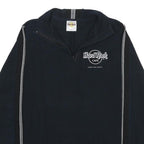 HARD ROCK CAFE Womens Black 1/4 Zip XL Sweatshirt Classic Logo Zip Neck