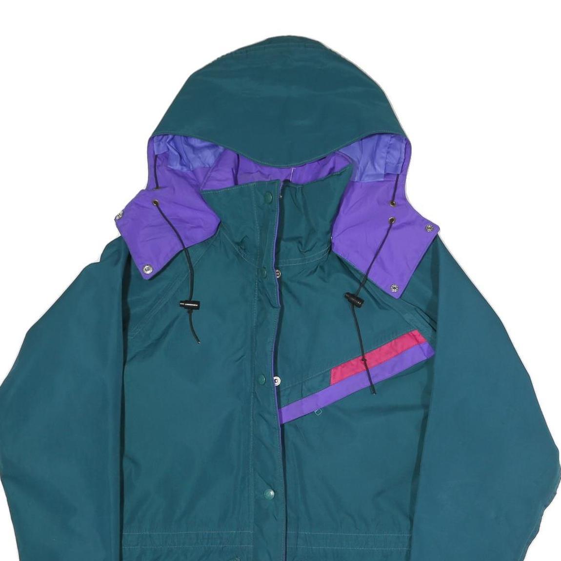 SIERRA DESIGNS Womens Green & Purple Outdoor Jacket UK 12 Polyester Blend Zip
