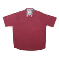 WRANGLER Mens Maroon Cotton Blend Short Sleeve Shirt L Button Pockets Casual