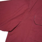 WRANGLER Mens Maroon Cotton Blend Short Sleeve Shirt L Button Pockets Casual