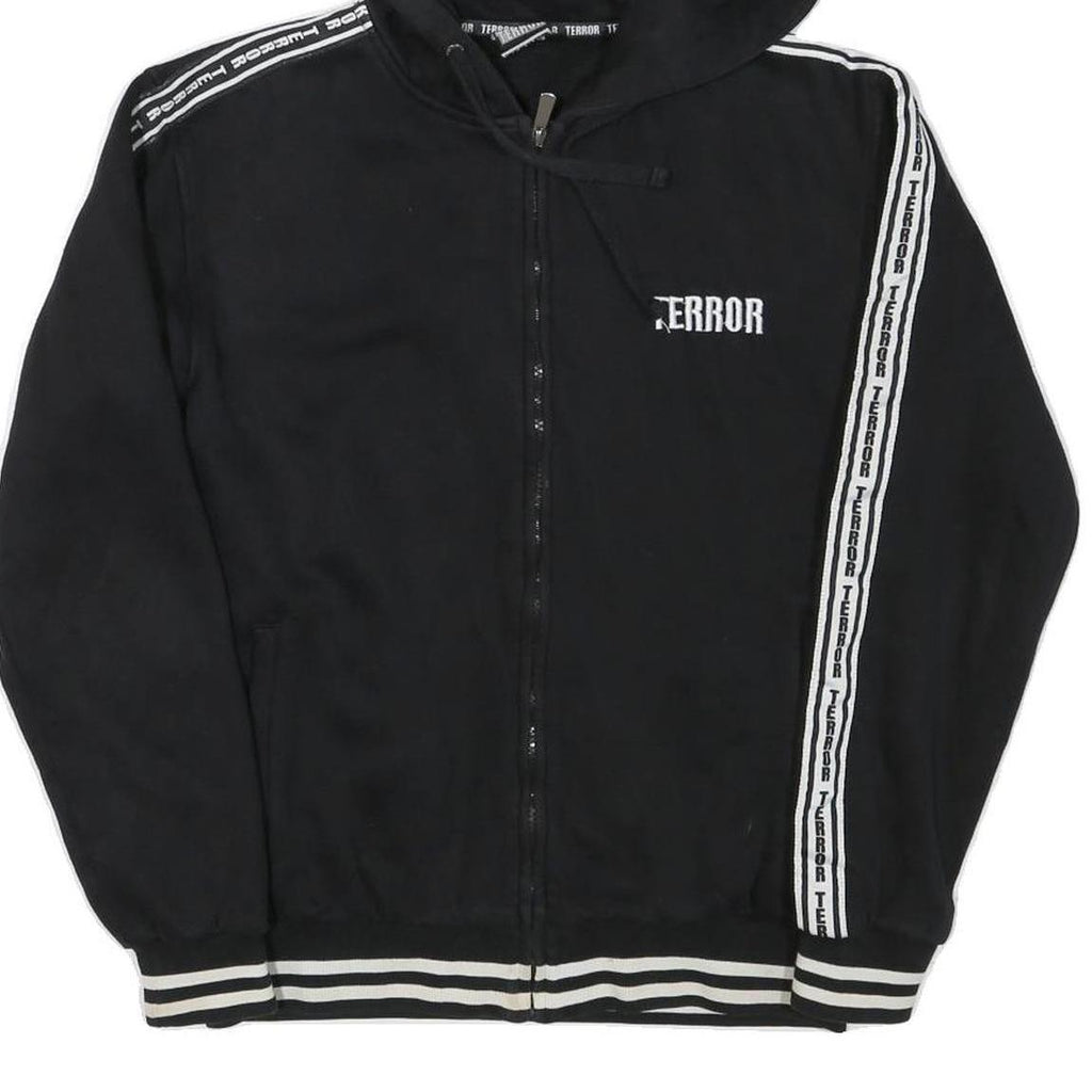 TERROR Mens Black Zip Hoodie S Skull Graphic Death Cant Stop Us