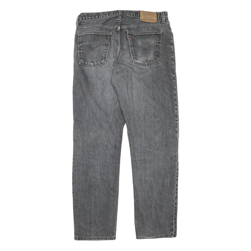 LEVI'S Mens Jeans Black Regular Straight Denim Medium W34 L32 Classic Cotton