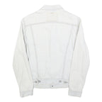 LEVI'S Mens White Cotton Denim Jacket S Button Plain Classic Casual