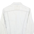 LEVI'S Mens White Cotton Denim Jacket S Button Plain Classic Casual