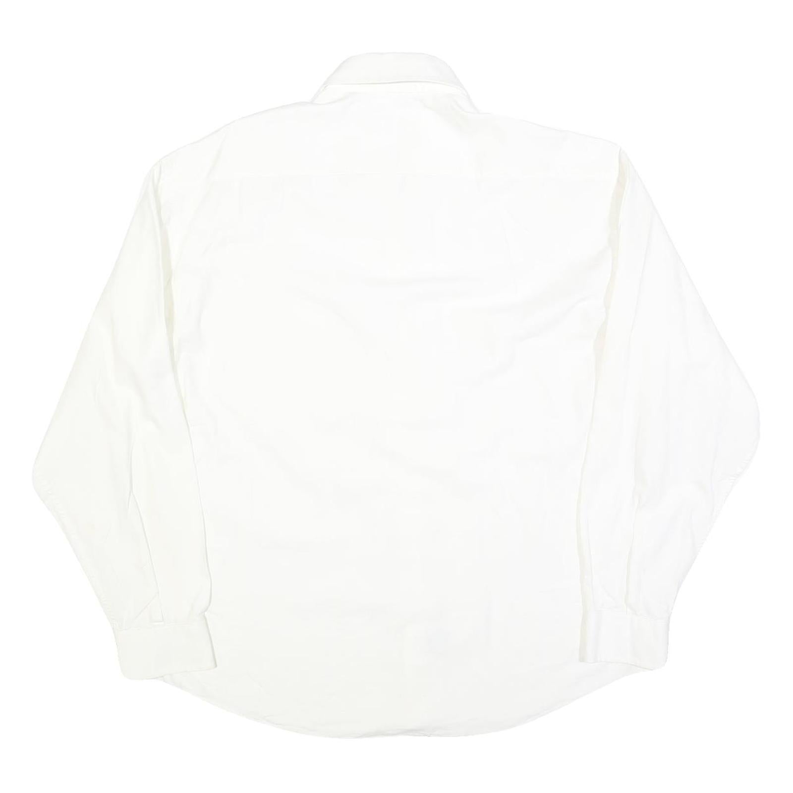 FILA Mens White Cotton Blend Shirt L Button Down Collar Long Sleeve Classic