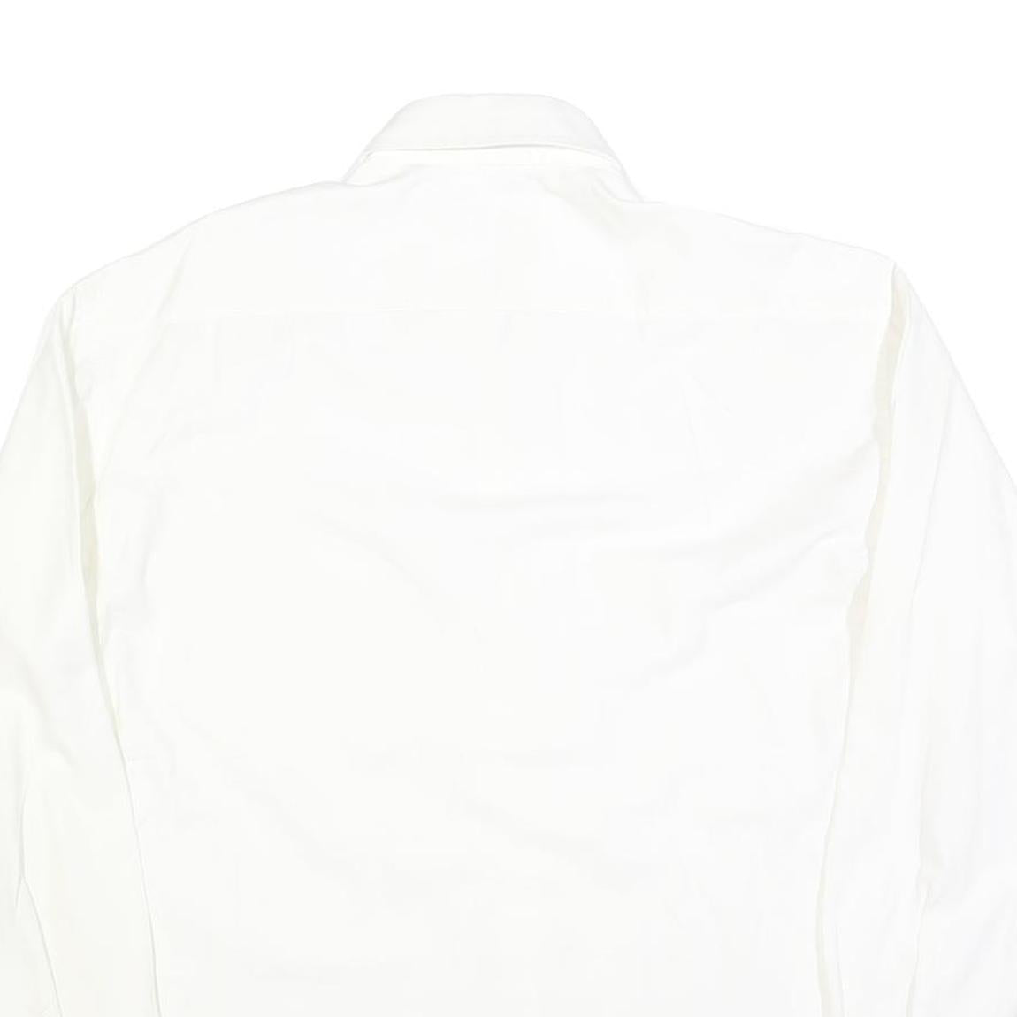 FILA Mens White Cotton Blend Shirt L Button Down Collar Long Sleeve Classic