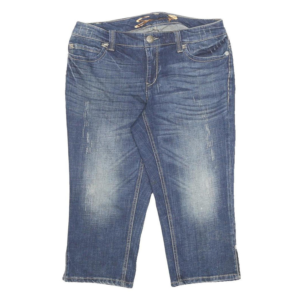 SEVEN 7 Womens Denim Blue Casual Shorts L W34 Stylish Pocket Detail Comfortable