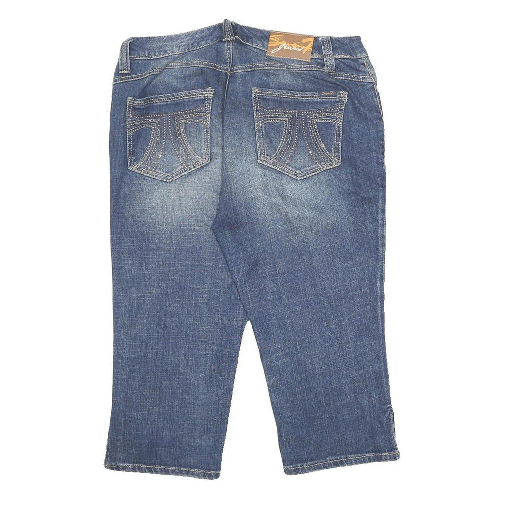 SEVEN 7 Womens Denim Blue Casual Shorts L W34 Stylish Pocket Detail Comfortable
