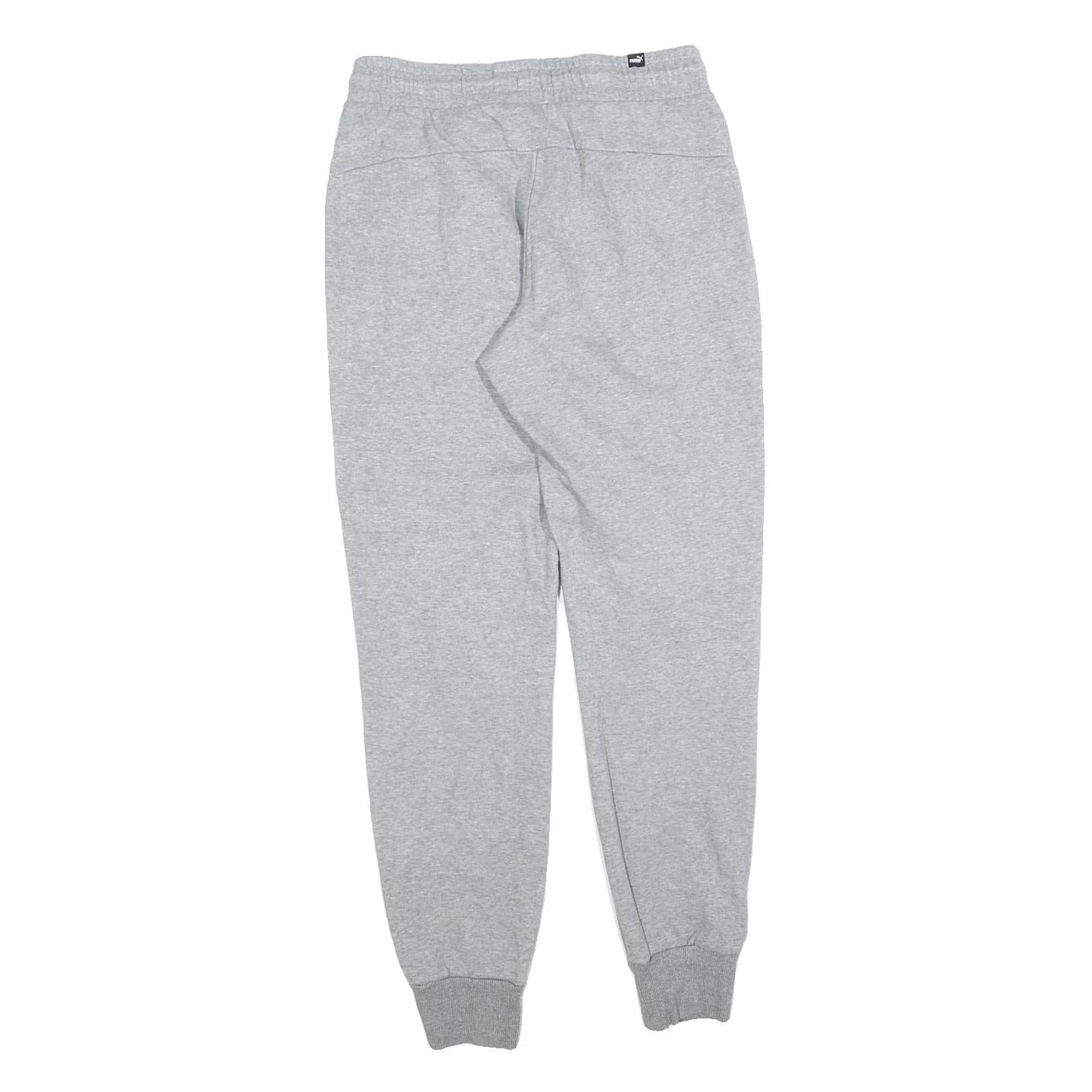 PUMA Mens Joggers Grey S W26 L30 Cotton Blend Regular Tapered Comfortable Casual