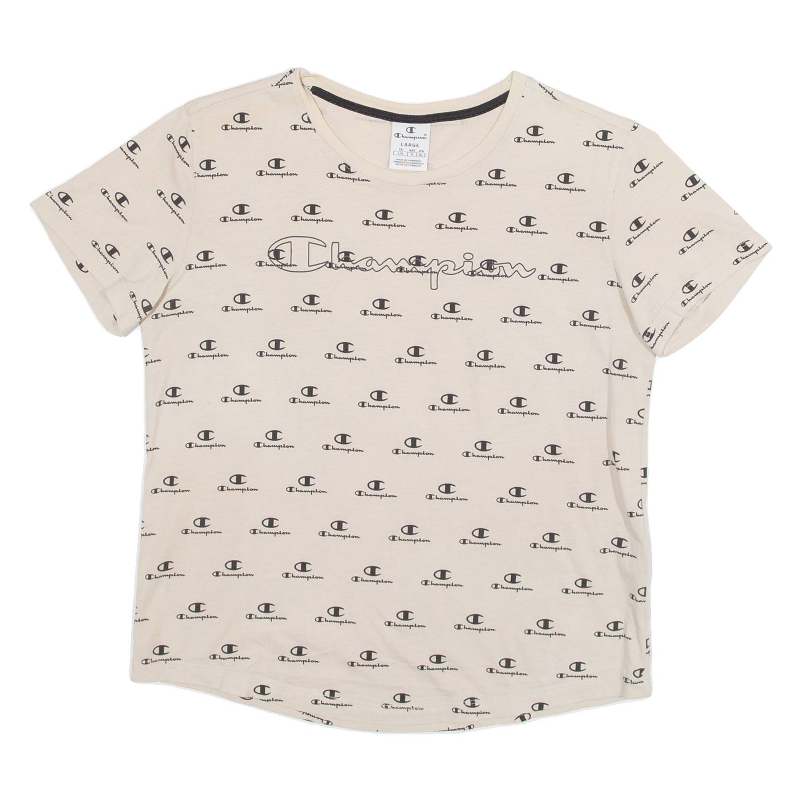 CHAMPION Cropped Womens T-Shirt Beige L