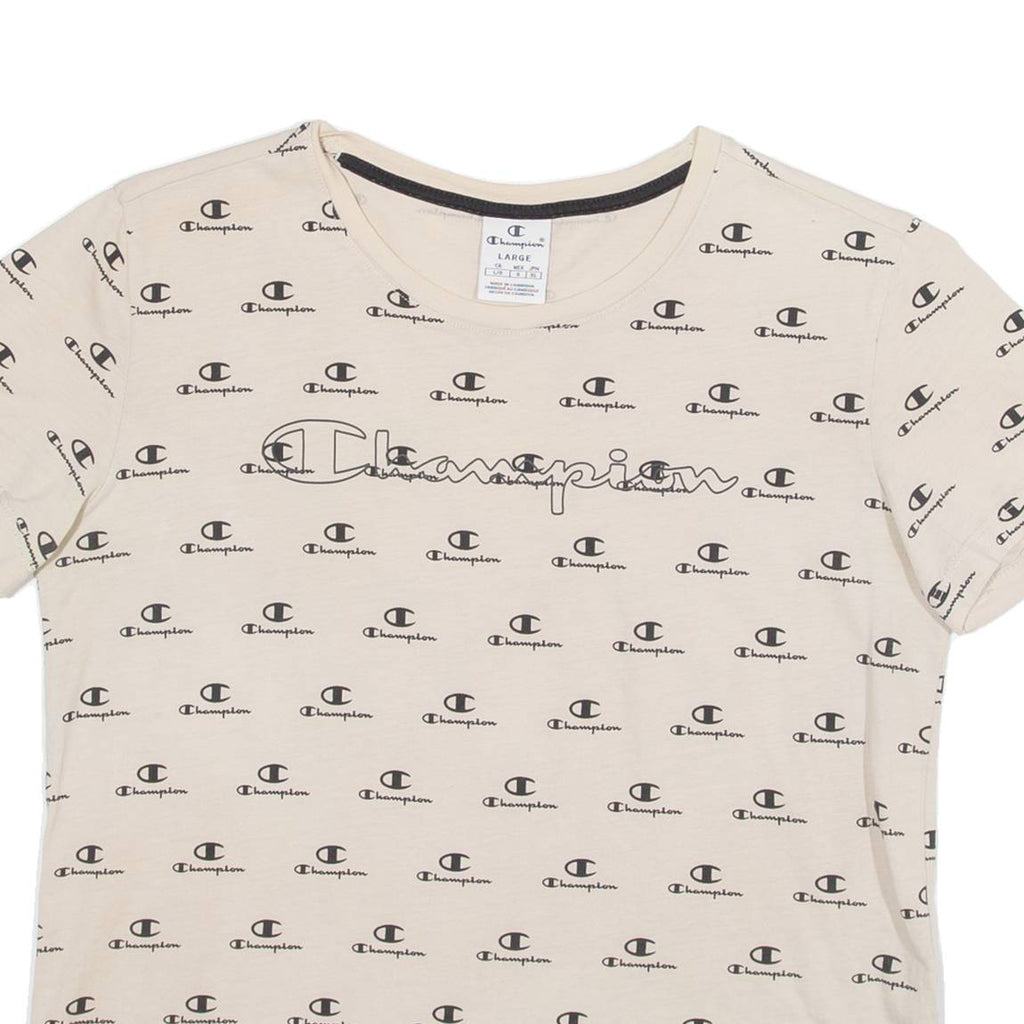CHAMPION Cropped Womens T-Shirt Beige L