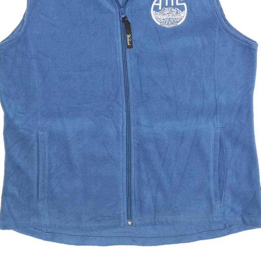 WOOLRICH Womens Blue Sleeveless Fleece Jacket L Polyester Zip Casual Outdoor