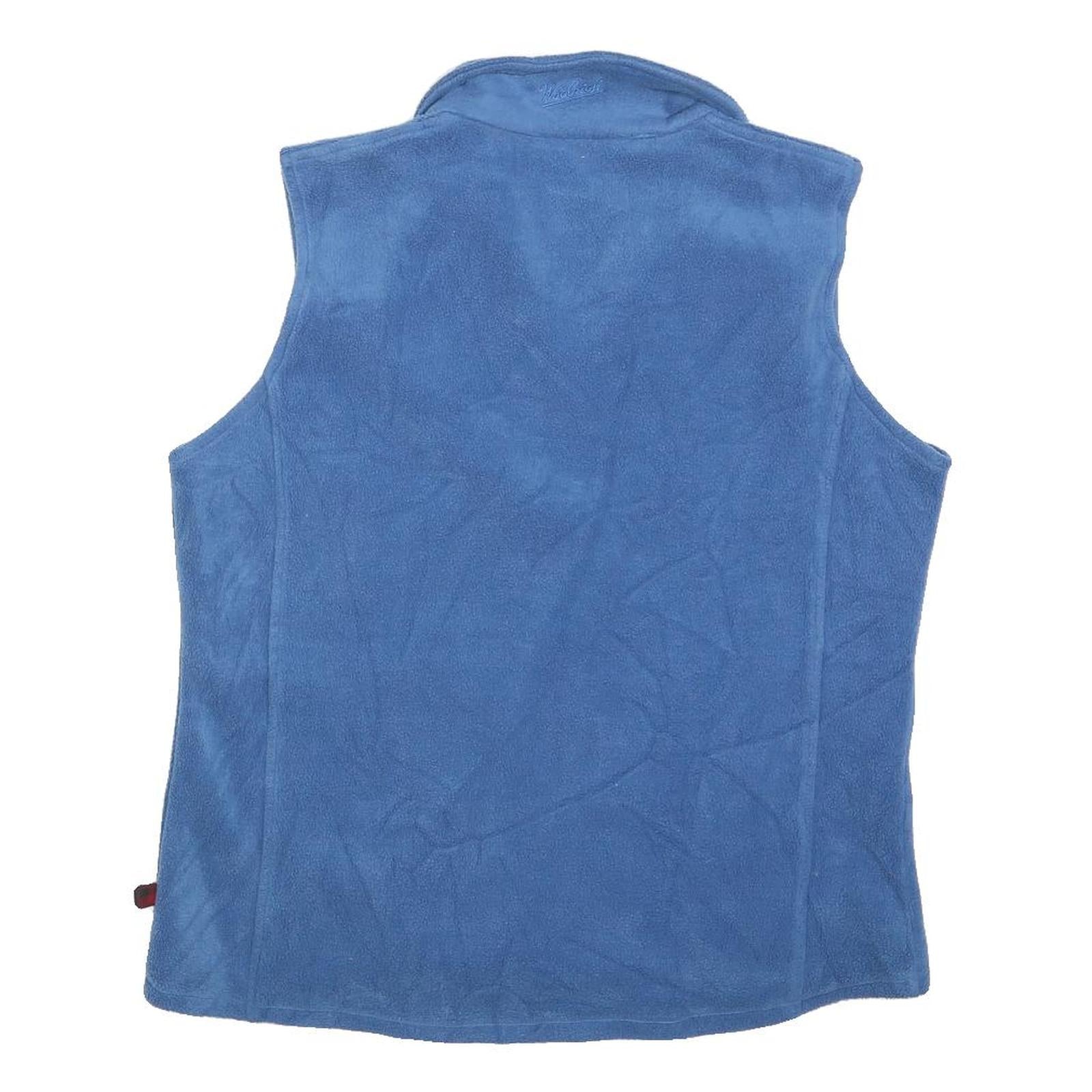 WOOLRICH Womens Blue Sleeveless Fleece Jacket L Polyester Zip Casual Outdoor