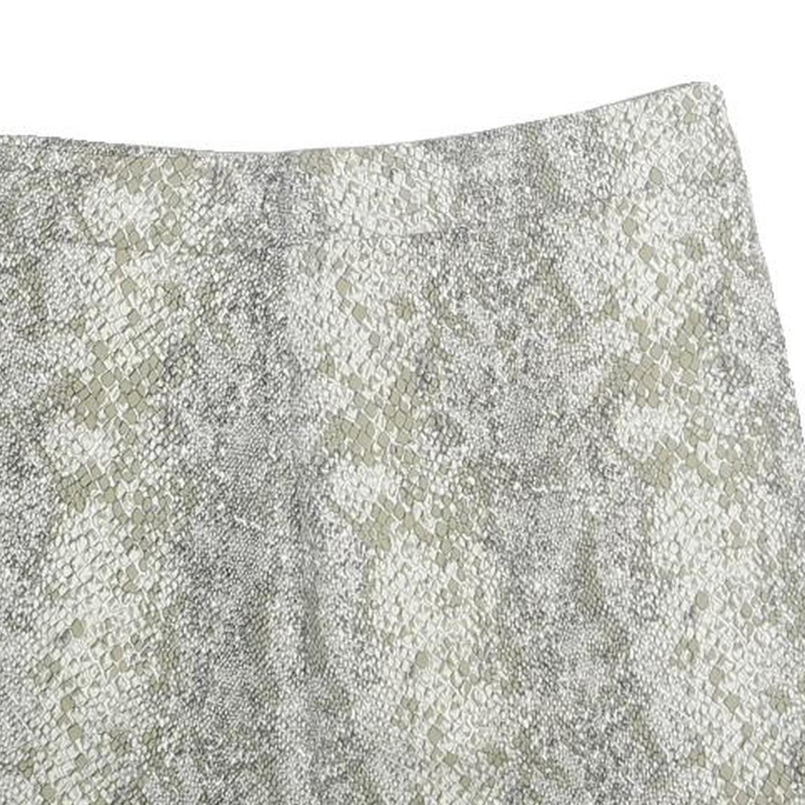 Womens Grey & Beige Snake Print Mini Cotton Blend Skirt Size S Stylish Summer