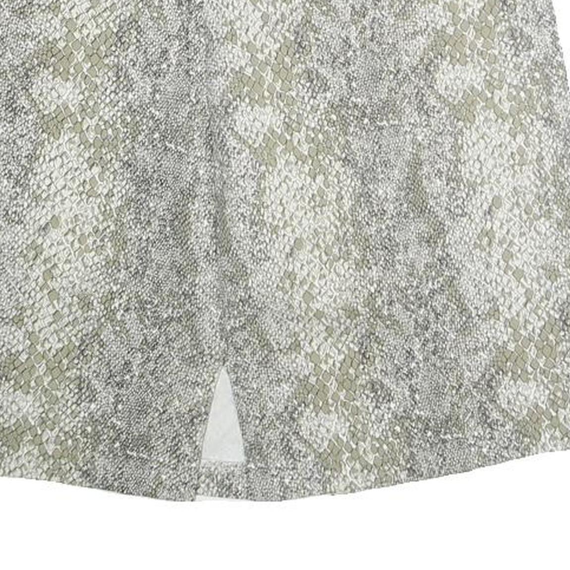 Womens Grey & Beige Snake Print Mini Cotton Blend Skirt Size S Stylish Summer