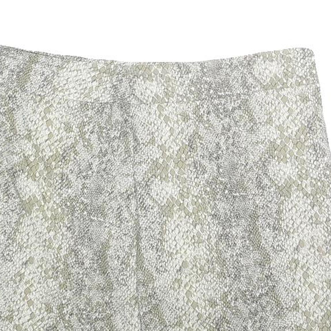 Womens Grey & Beige Snake Print Mini Cotton Blend Skirt Size S Stylish Summer