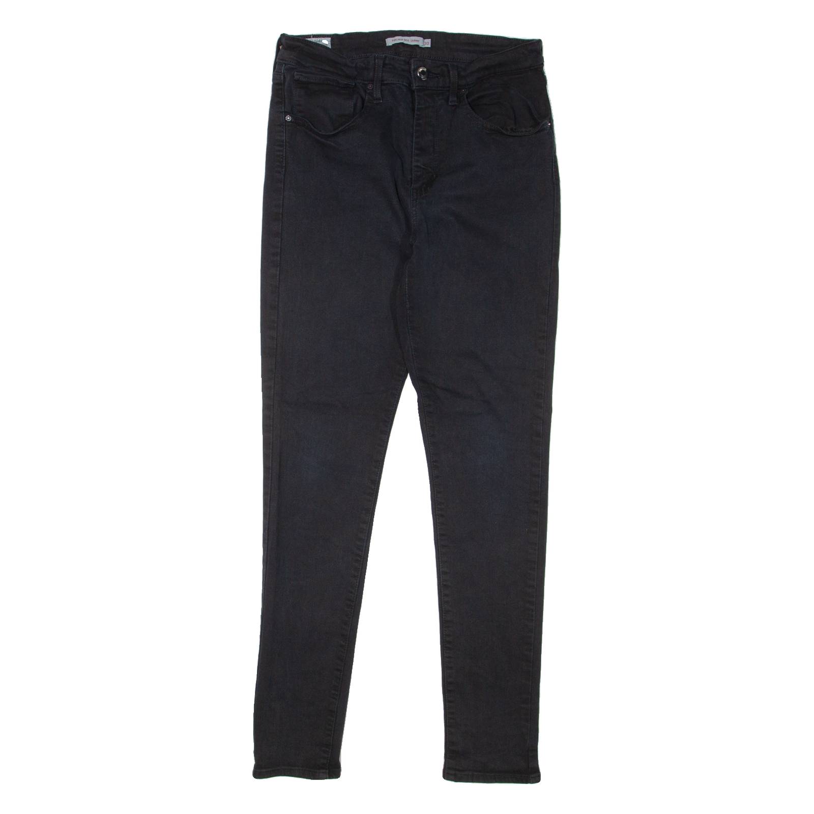 LEVI'S 721 HIgh Rise BIG E Womens Jeans Black Slim Skinny W27 L30