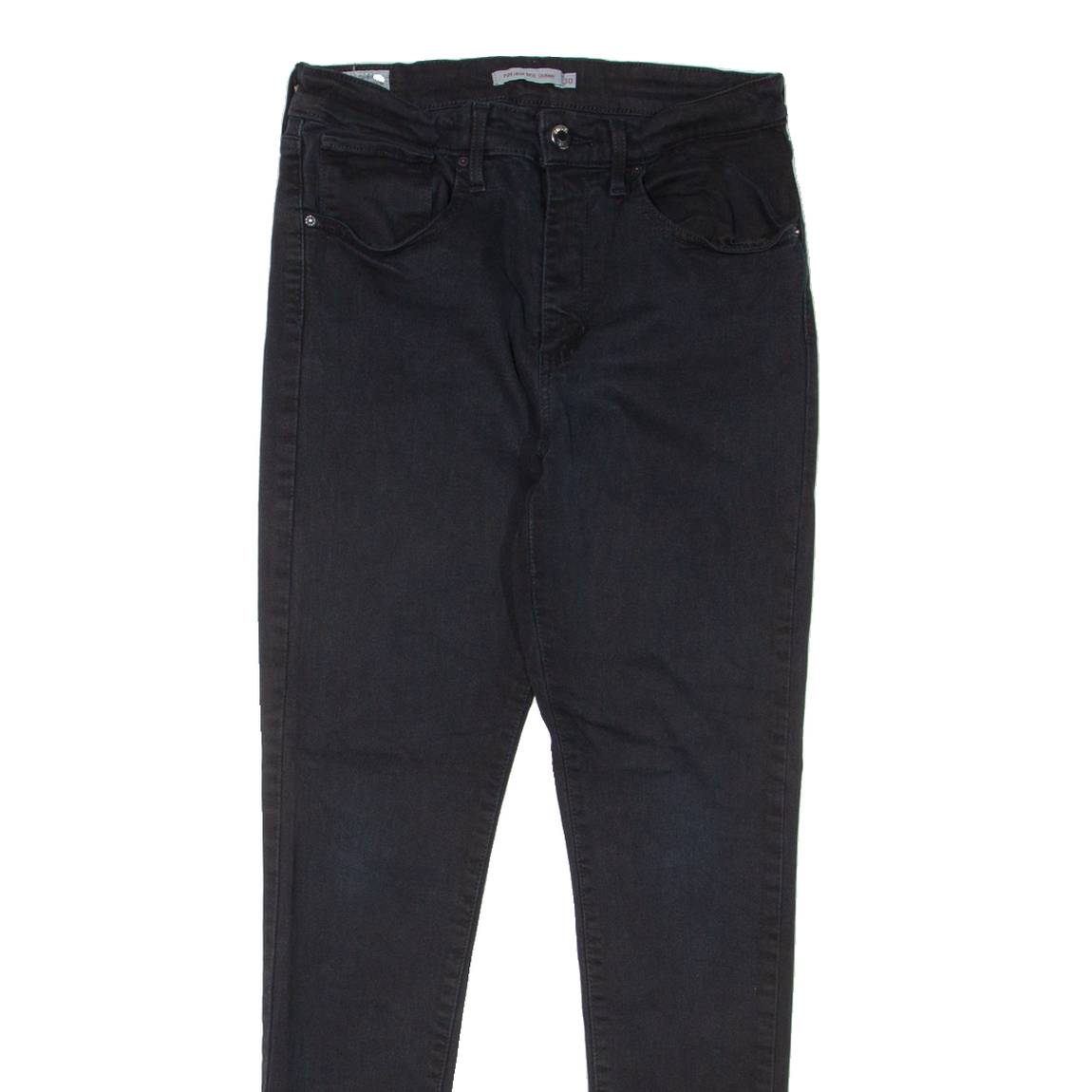 LEVI'S 721 HIgh Rise BIG E Womens Jeans Black Slim Skinny W27 L30
