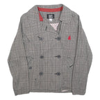 NEIGHBORHOOD Womens Grey Button Double Breasted Cotton Blend Jacket UK 14