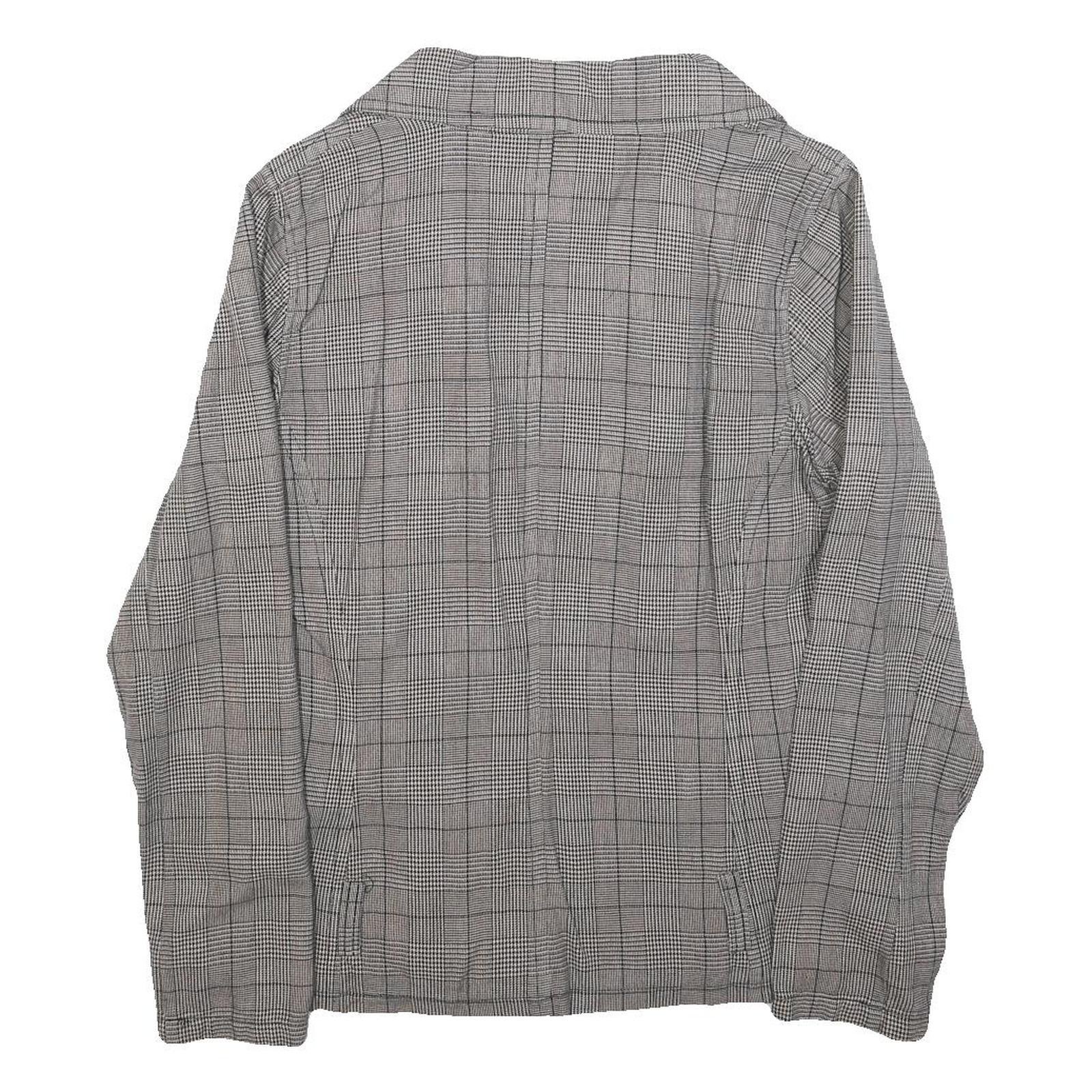 NEIGHBORHOOD Womens Grey Button Double Breasted Cotton Blend Jacket UK 14