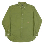 TOMMY HILFIGER Mens Plain Shirt Green Long Sleeve M