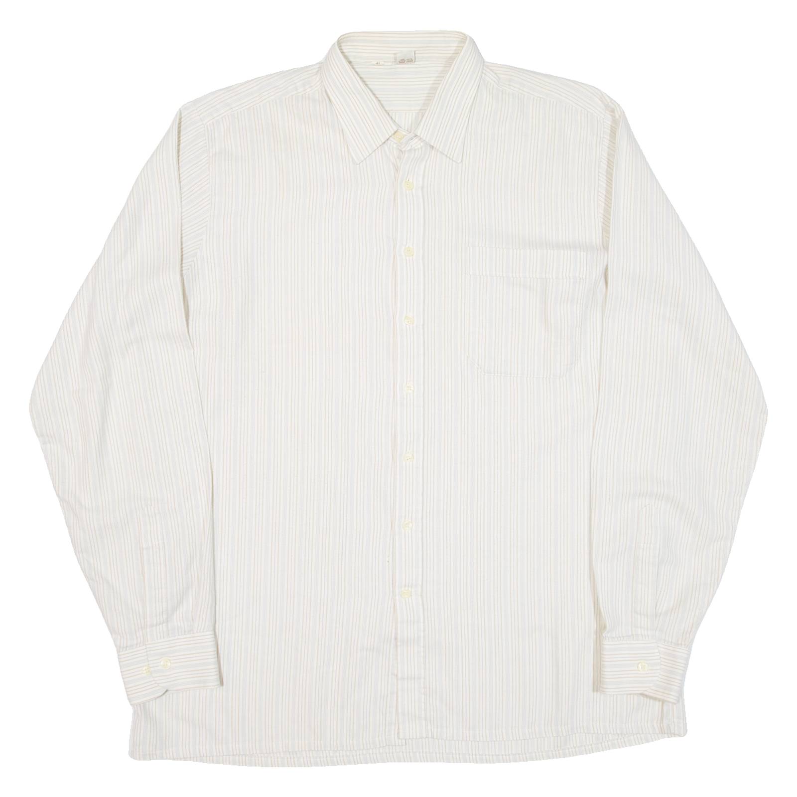 ELCH Mens Shirt Beige Striped Long Sleeve L