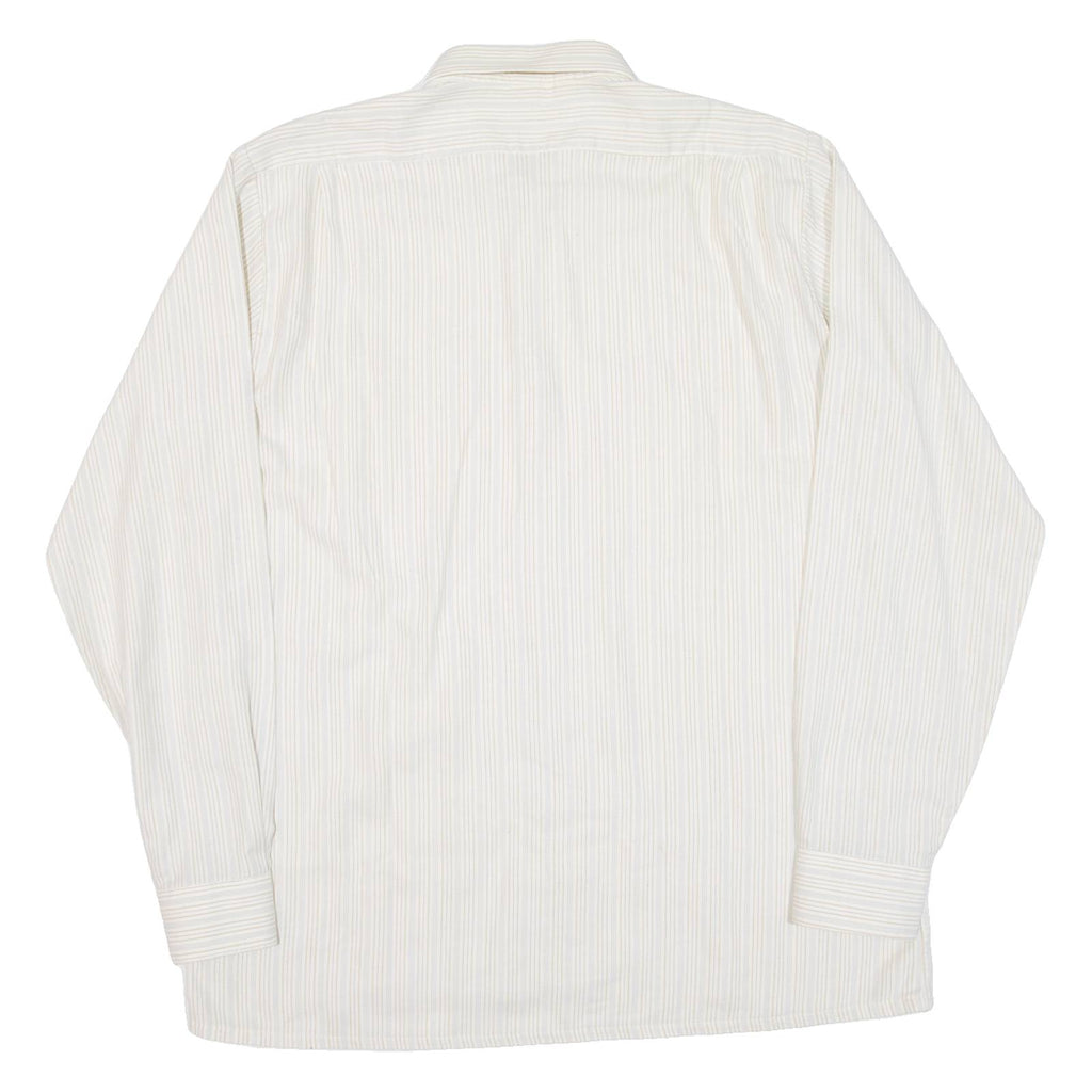 ELCH Mens Shirt Beige Striped Long Sleeve L