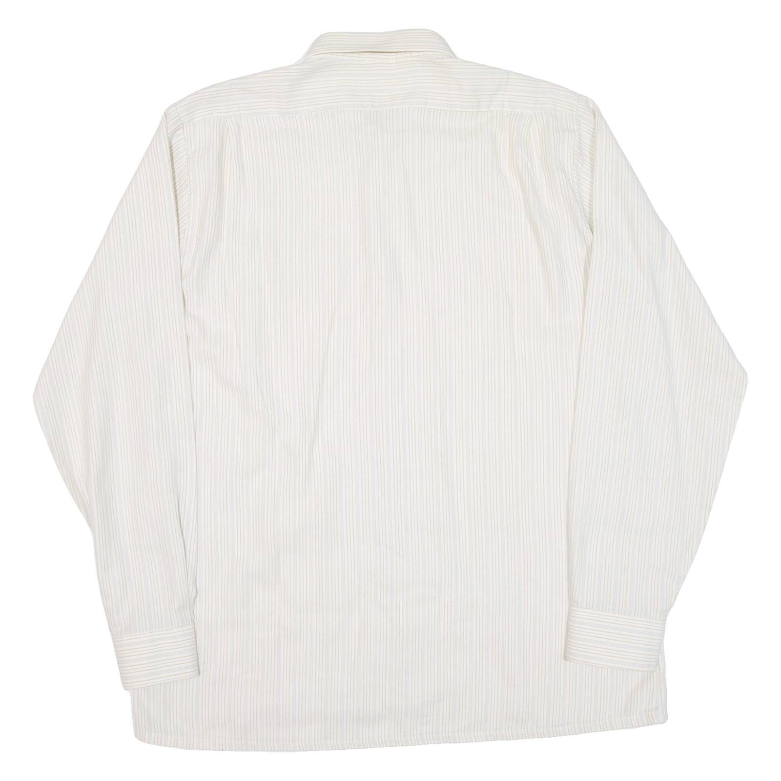 ELCH Mens Shirt Beige Striped Long Sleeve L